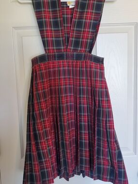 Dennis Plaid Pinafore Uniform Dress